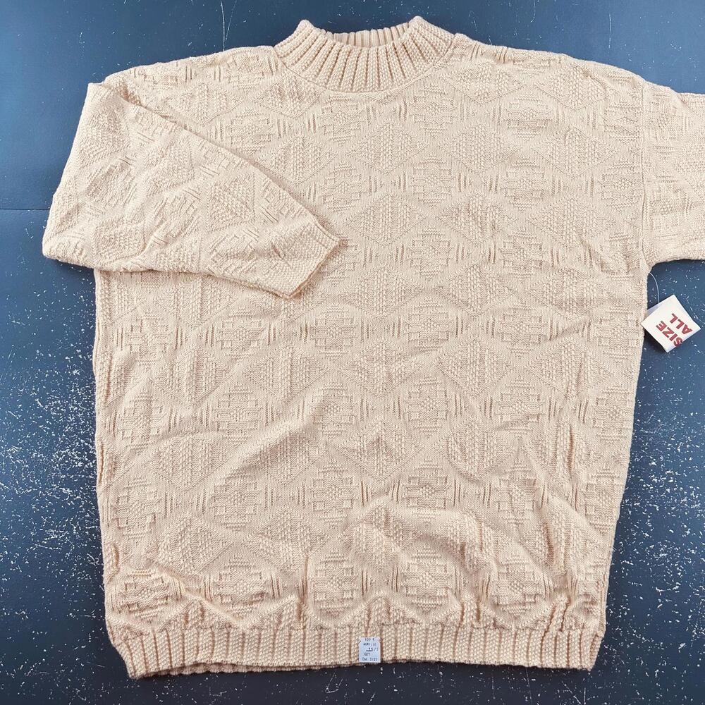 VTG Spunky Younkers Sweater One Size Yellow Oversized Textured Knit Boxy 80s NWT